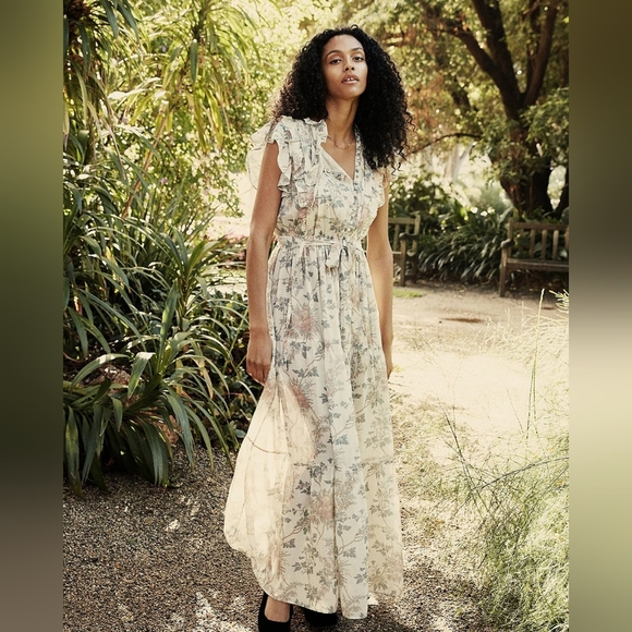 DOEN Carnation Dress In Salt Summer Floral Size XS‎